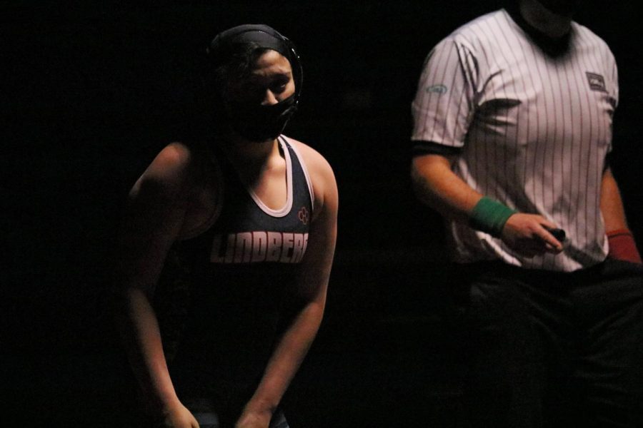 Keilani Jollimore gets ready for her second match of the evening. 