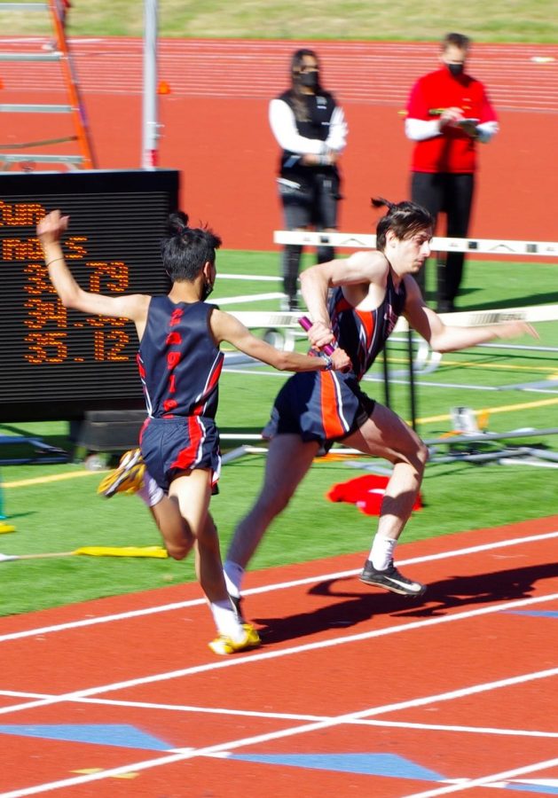 The boys relay team during the previous meet at Renton Stadium