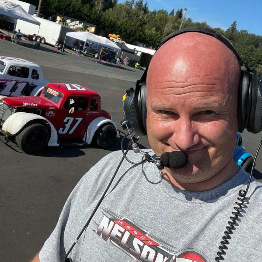 In spare time, Mr. Nelson does photography/video of his youngest son's Legend race car.