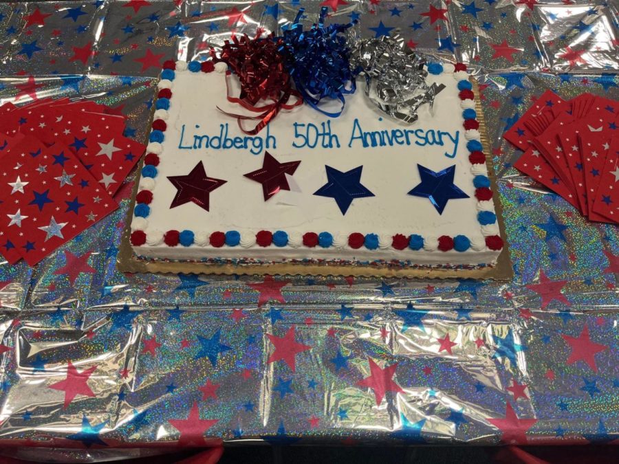 The 50th Anniversary Cake as presented to the current staff.
