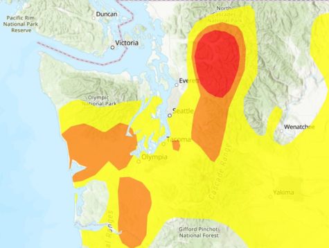 Wildfire smoke from the Cascade Mountains has shifted  moving smoke into Western Washington. Air quality should improve by Monday.