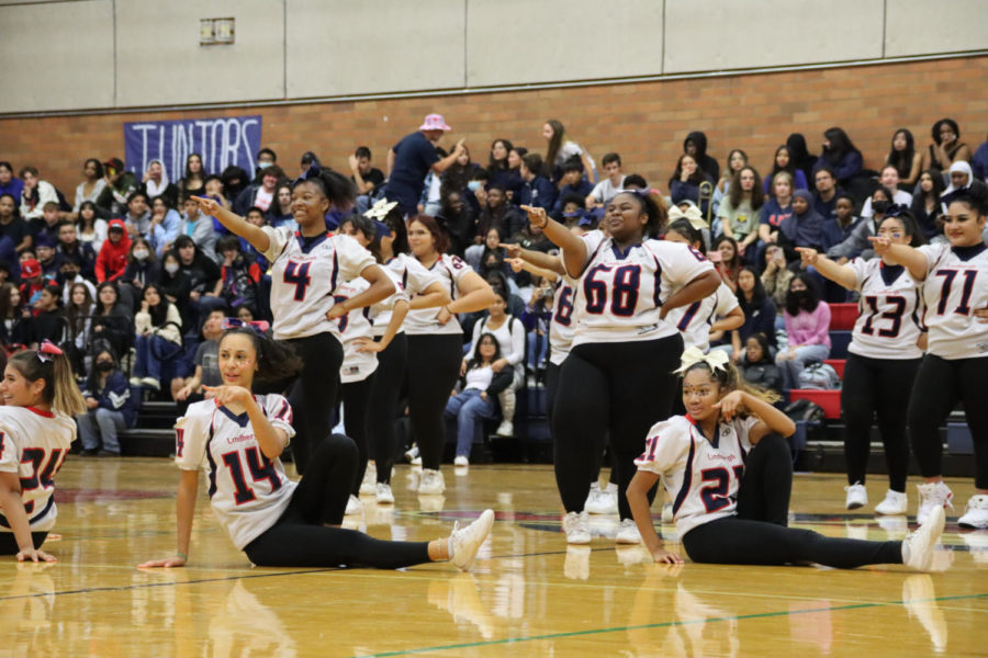 Lindbergh cheer squad performance at the Homecoming Assembly last week. 