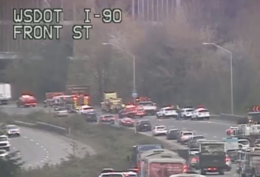 One dead after vehicle drifts onto the shoulder and hits a trailer on the I-90, according to Washington State Patrol. (Washington State Department of Transportation).